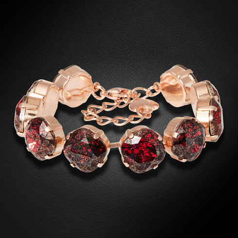 Браслет "Apžilbinošs Mirdzums IV (Scarlet Black Patina)" с кристаллами Swarovski™